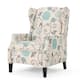 Wescott Wingback Pushback Recliner by Christopher Knight Home - Light Beige and Blue Floral