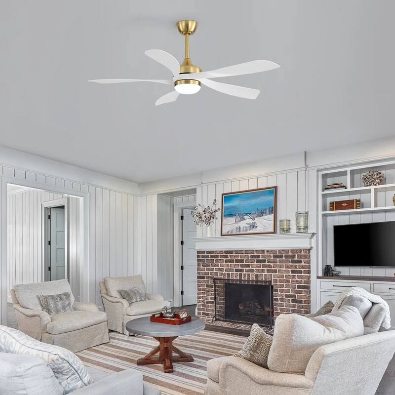 52 Inch Large Ceiling Fan with Light and Remote for Large Living Room Warehouse Outdoor Patio Farmhouse - 52 Inches