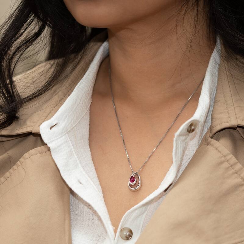 1 ct Ruby Pendant in Sterling Silver