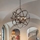 preview thumbnail 1 of 11, Farmhouse Antique Bronze 8-Light 30-Inch Globe Chandelier with Crystal