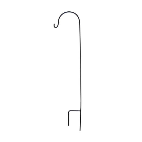 48” Black Metal Outdoor Patio Hook for Hanging Decorations - N/A