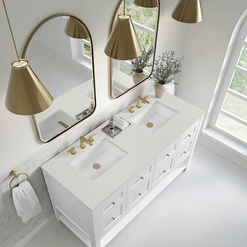 Breckenridge 60" Double Vanity, Bright White - 60D - Lime Delight
