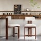 preview thumbnail 1 of 23, Christopher Knight Home - Ava Stylish Upholstered Round Counter stool with Low Back (Set of 2) - 21''L x 20''W x 38''H Walnut+White