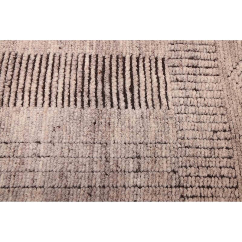 ECARPETGALLERY Hand-knotted Tangier Light Grey Wool Rug - 5'0 x 8'0