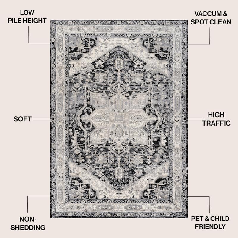 JONATHAN Y Traditional Persian Vintage Medallion Area Rug