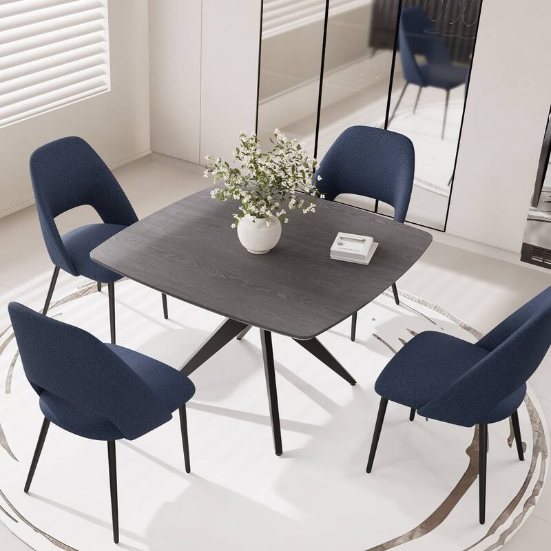 Modern Square Dining Table for 2-4, Small Kitchen Table with Metal Legs