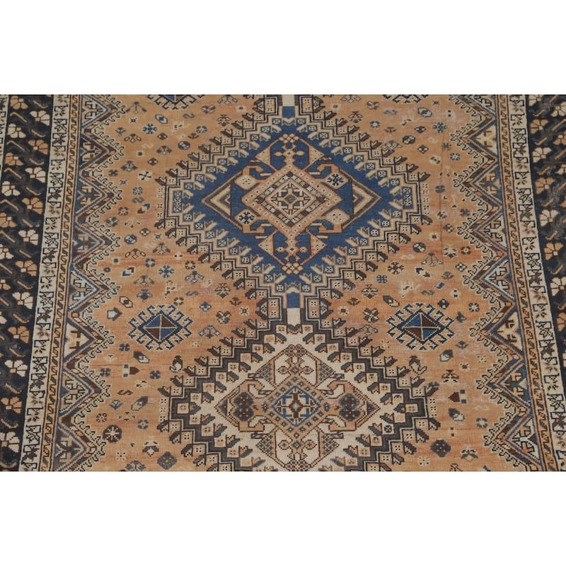 Tribal Bakhtiari Persian Vintage Area Rug Handmade Wool Carpet - 6'7"x 9'10"
