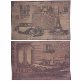 Shop Burlap Ny Paris Wall Decor Beige Set Of 2 Free Shipping