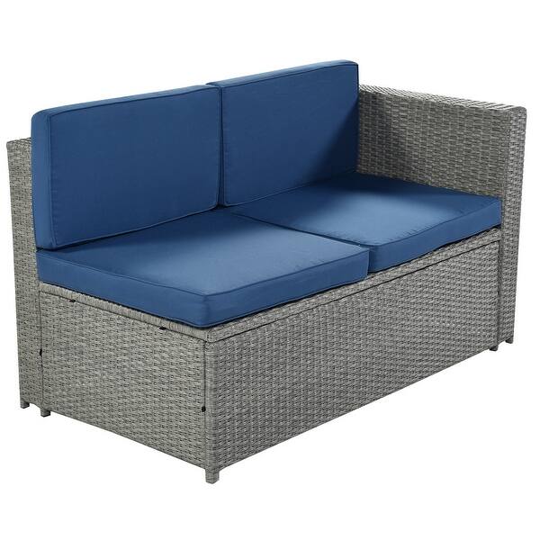 Luxurious 9Piece Rattan Sectional Sofa Group with Plush Cushions and
