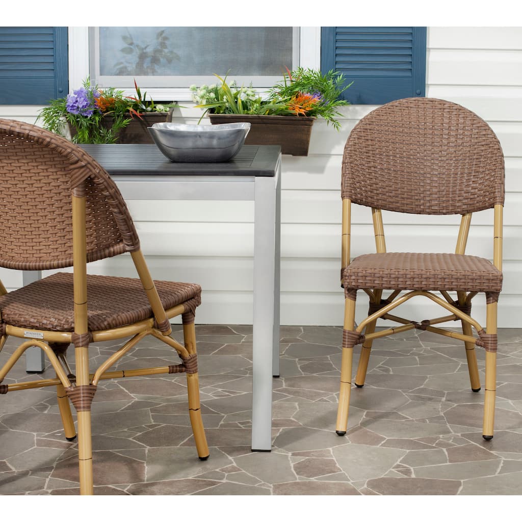 SAFAVIEH Noretta Indoor/ Outdoor Stackable Dining Chair (Set of 2) - 18Wx22Dx35H