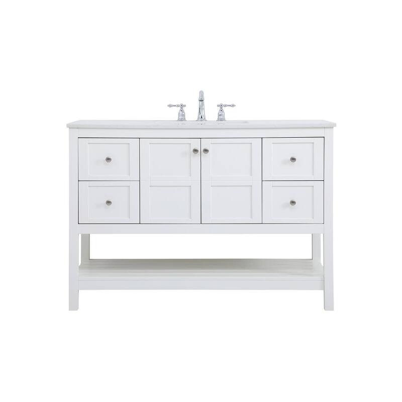 Elegant Lighting VF16448 Theo 48" Free Standing Single Basin Vanity - White - Colored