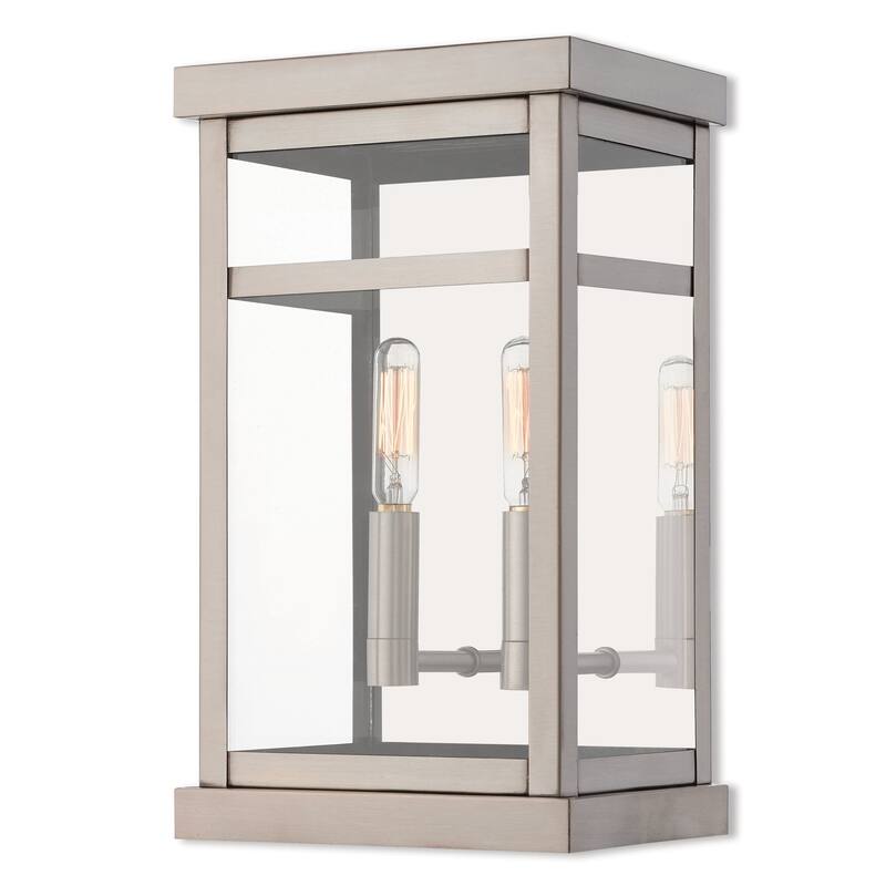 Livex Lighting Hopewell 2 Light 12-3/4" Tall Outdoor Wall Sconce with - Brushed Nickel