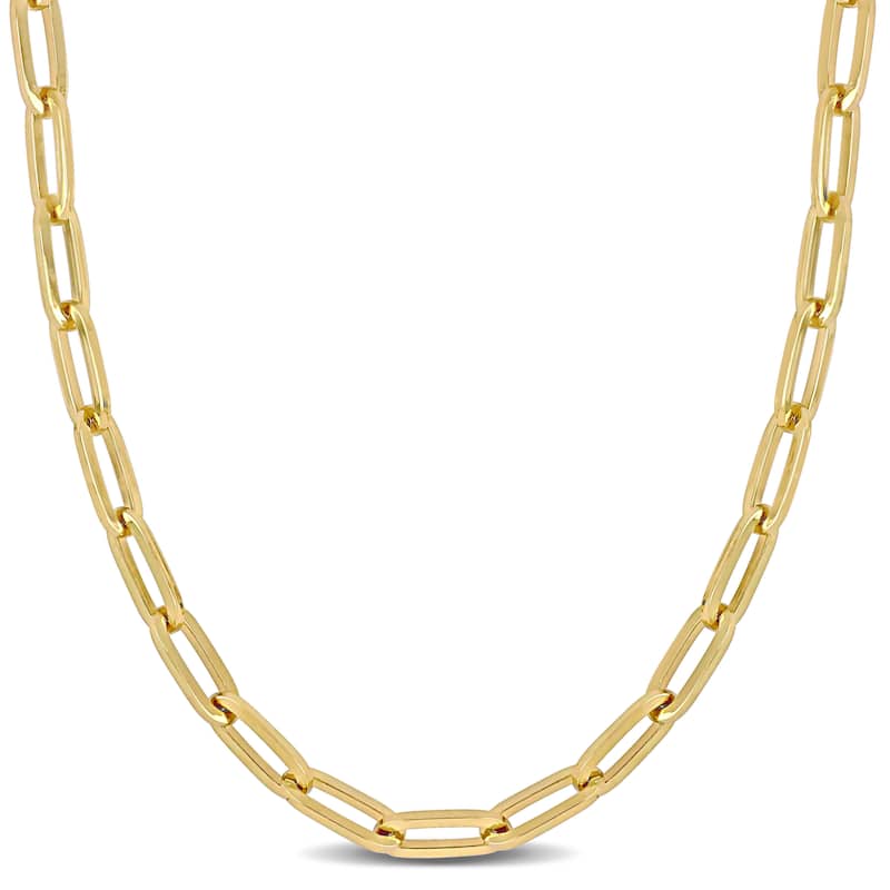 Miadora 5mm Paperclip Link Necklace in 10k Yellow Gold- 18 in