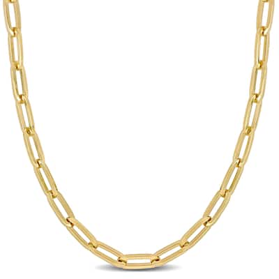 Miadora 5mm Paperclip Link Necklace in 10k Yellow Gold- 18 in