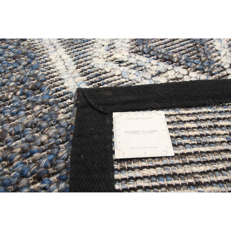 ECARPETGALLERY Braid weave Sienna Navy Wool Rug - 5'2 x 7'3