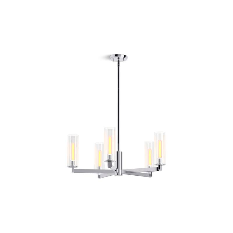 Kohler Lighting 35878-CH05 Crue 5 Light 26" Wide Chandelier with Clear