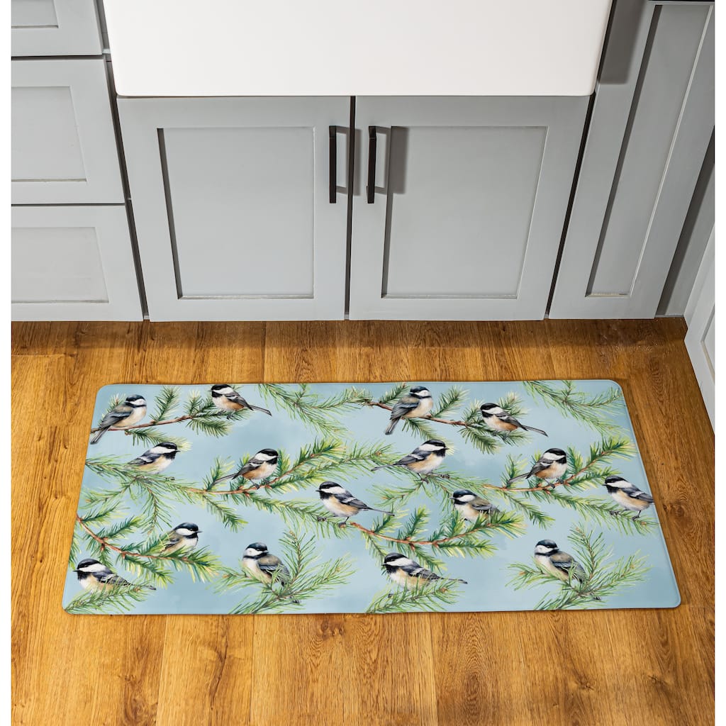 Holiday Chickadees Anti-Fatigue Door Mat - 40" x 20"