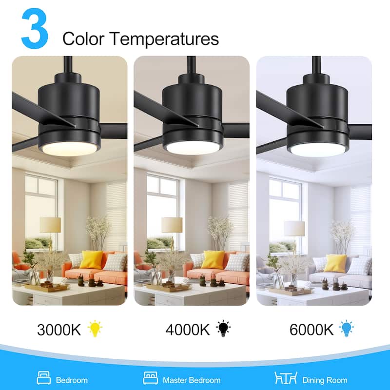 52 in. Integrated LED Indoor Ceiling Fan with Light and Remote Control Included