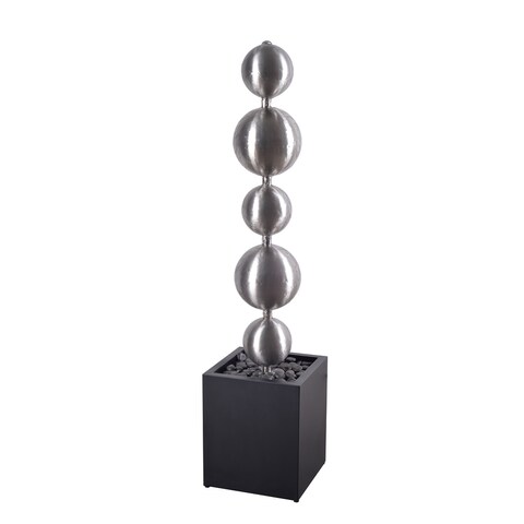 Jessie Stainless Steel and Black Floor Fountain - 12" x 52"
