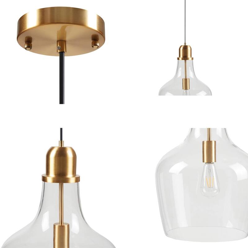 INK+IVY Auburn Bell Shaped Hanging Glass Pendant Light