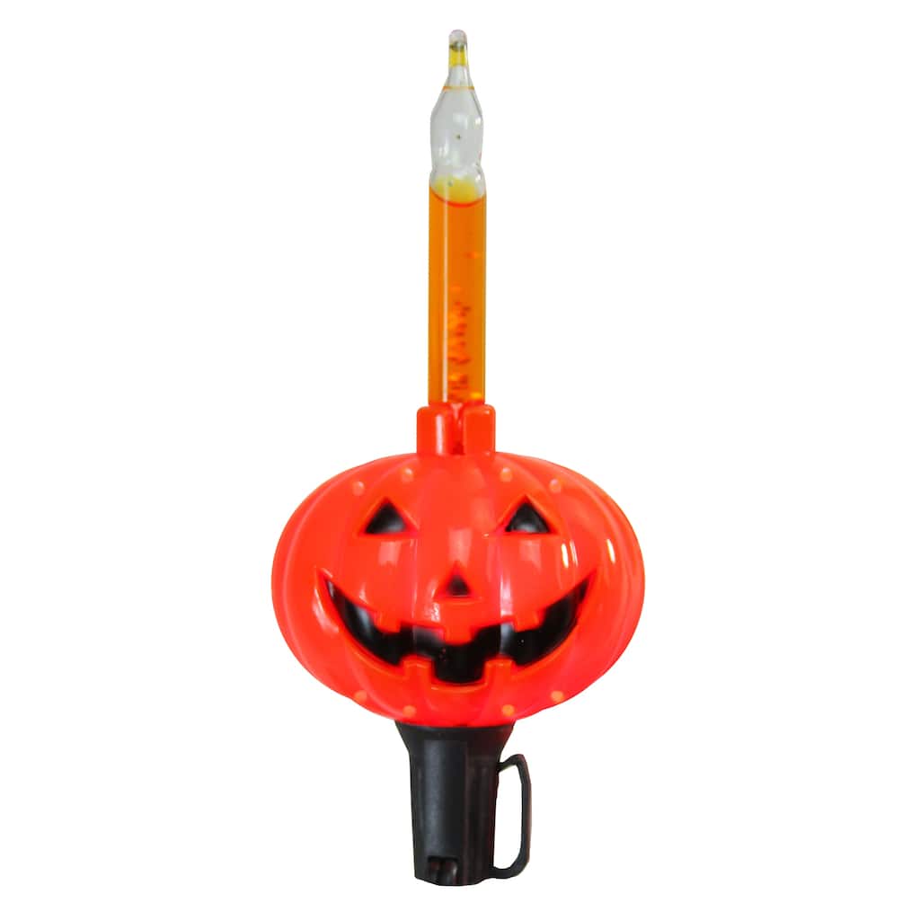 7ct Jack O' Lantern Halloween Bubble Lights 6ft Black Wire