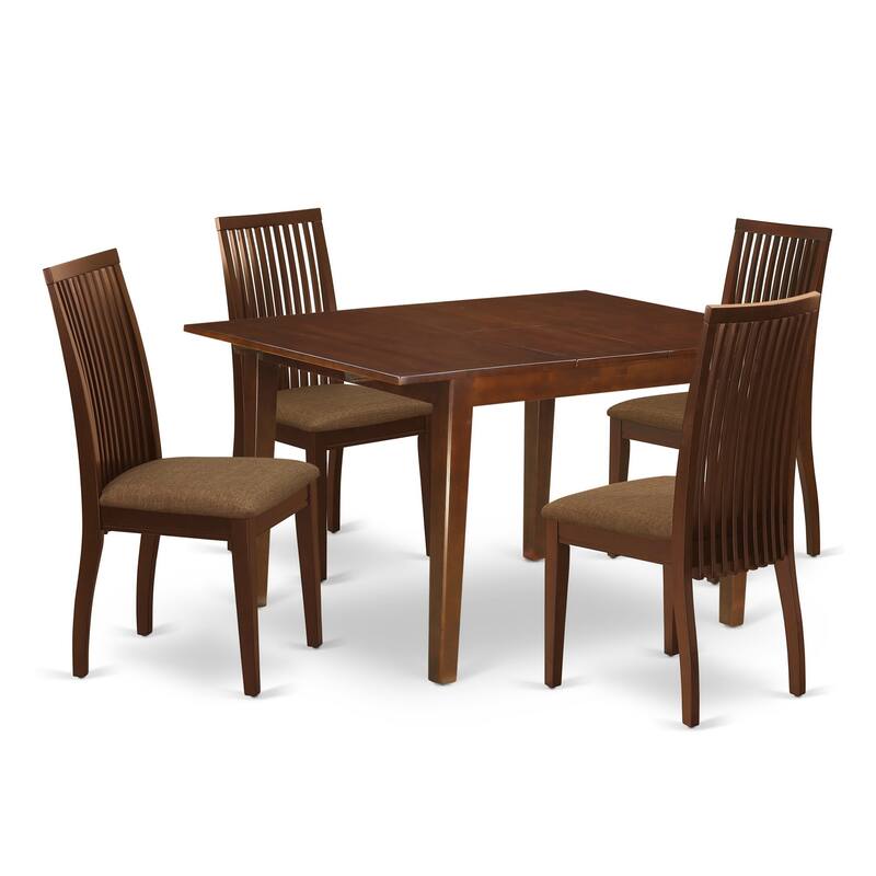 East West Furniture Modern Dining Table Set- A Kitchen Table and Linen Fabric Parson Dining Chairs,(Finish & Pieces Options