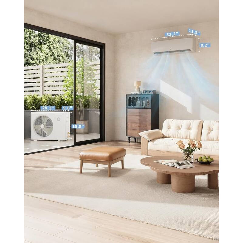 19 SEER 9000 BTU Mini-Split Air Conditioner, Cool Up to 450 Sq. Ft, 115V