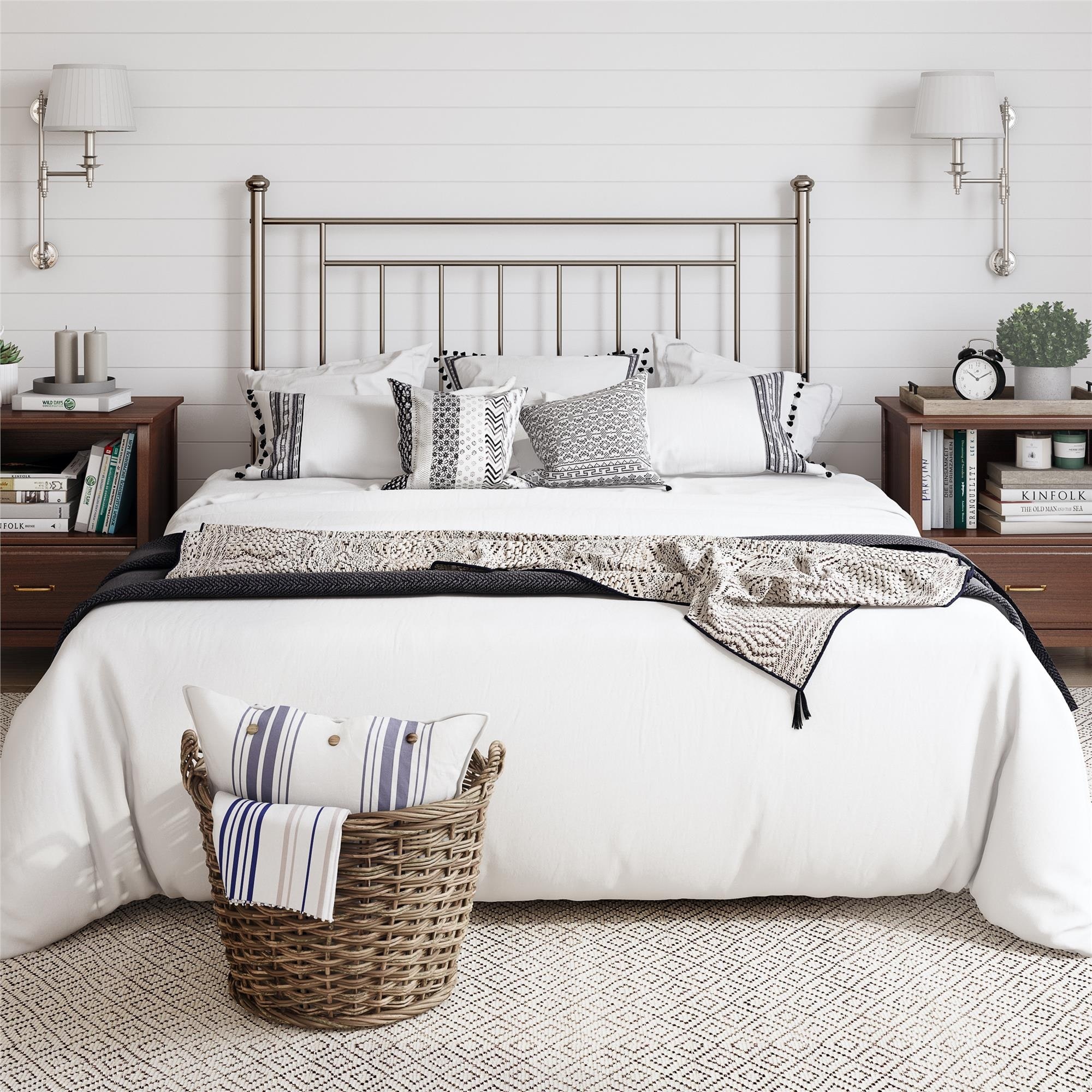 Pewter headboard deals queen