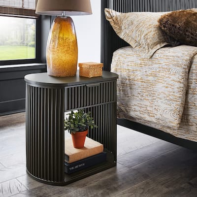 Monson Black Finish 1-Drawer Side Table by iNSPIRE Q Modern
