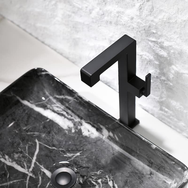 7.8"-11.8"H Solid Brass Single Handle Single Hole Bathroom Sink Faucet