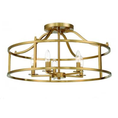 Savoy House 6-1679-5 Stockton 5 Light 24" Wide Semi-Flush Drum Ceiling