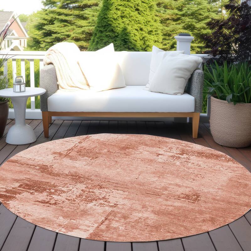 Machine Washable Indoor/ Outdoor Abstract Modern Chantille Rug