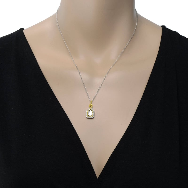 Gregg Ruth 14K White and Yellow Gold, White Diamond and Fancy Yellow Diamond Pendant Necklace - 18