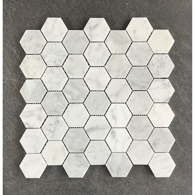 2" Hexagon Natural Marble Mosaic Tiles