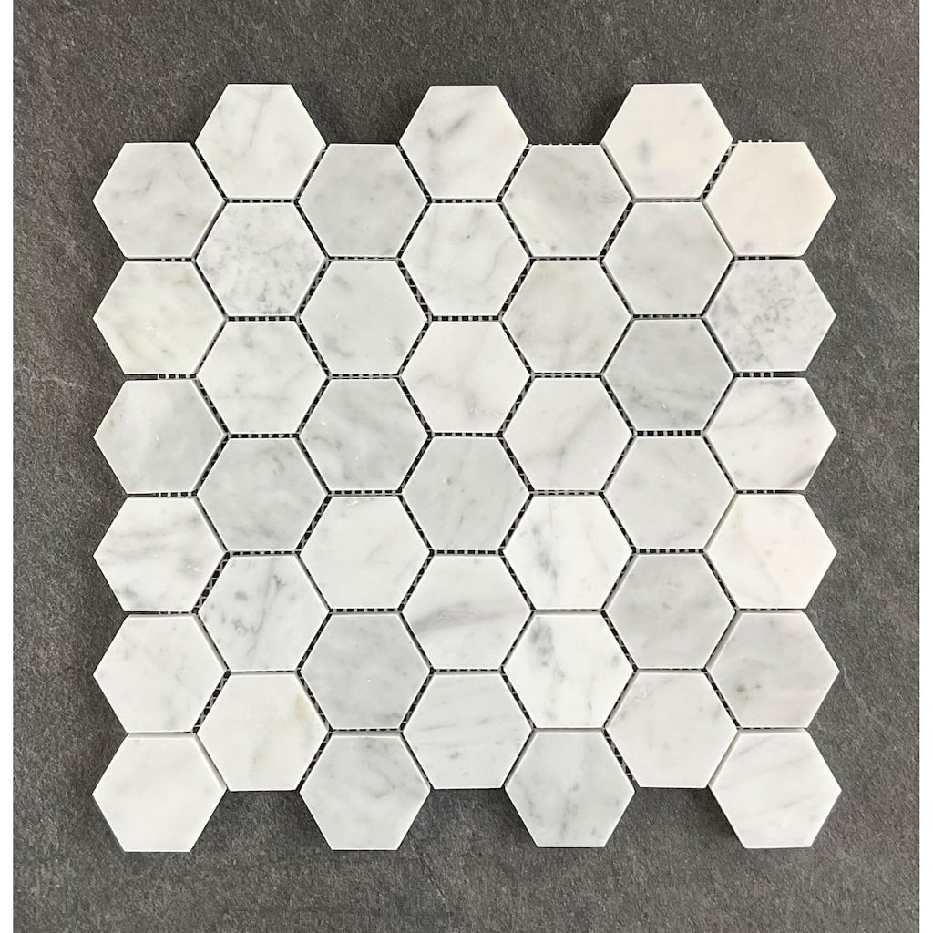 2" Hexagon Natural Marble Mosaic Tiles