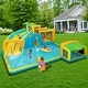 preview thumbnail 2 of 29, Inflatable Bounce House with Water Slide for Kids Includes Air Blower Kids - Style3-19.2'x18.7'x7.5'