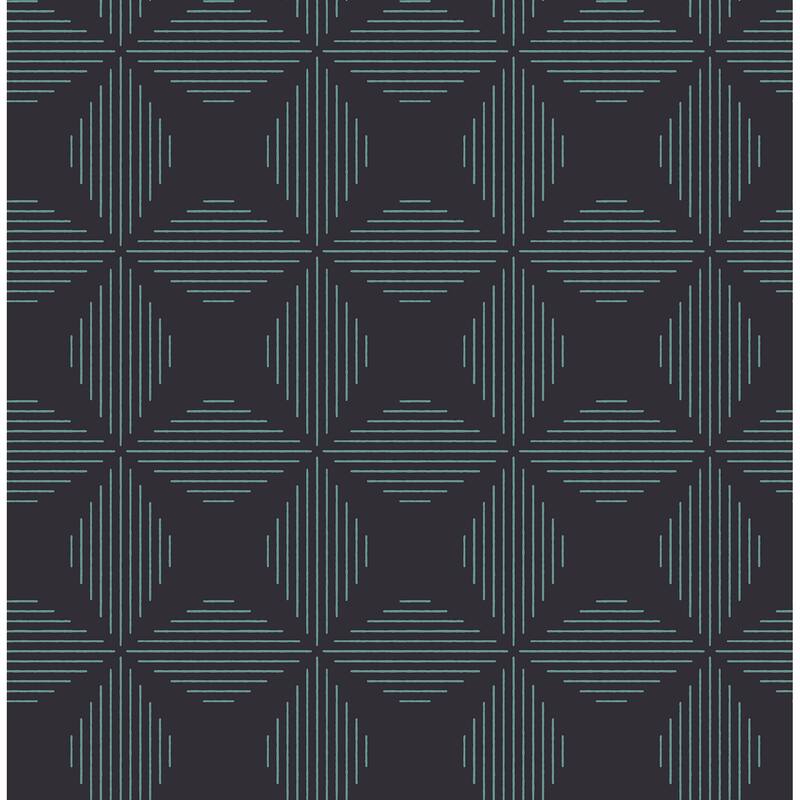 A-Street Prints Telestar Navy Geometric Wallpaper