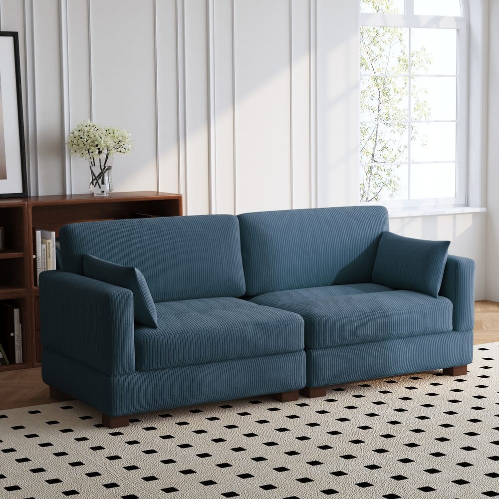 84.5″W Modern Corduroy Couch Modular Sofa