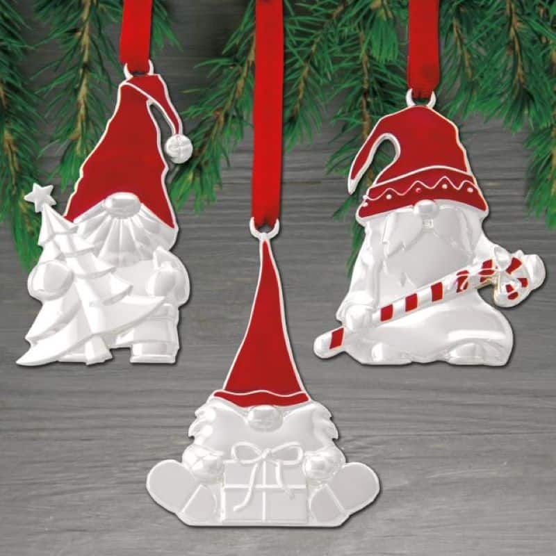 Nambe Mini Gnomes Ornaments Set of 3 3 inch On Sale Bed Bath