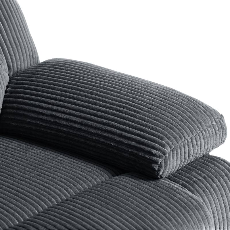 Classic Corduroy Upholstered Push Back Manual Recliner Chair(Set of 2)