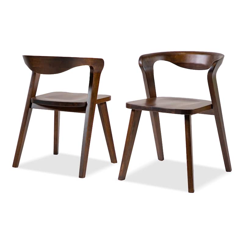 Furniture of America Abigail III Mid-Century Modern 7-Piece Rich Walnut Solid Wood Dining Set