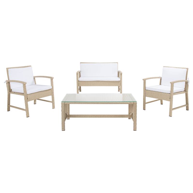 SAFAVIEH Outdoor Diya 4-Piece Patio Set - 43W x 31D x 26H