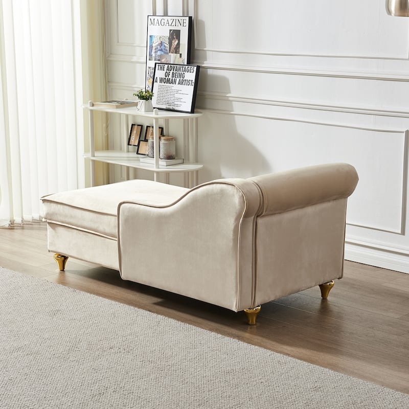 Modern Upholstery Chaise Lounge Chair with Storage Velvet