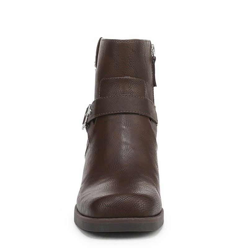 Dr. Scholl's Women's Janis Faux Leather Moto Bootie - Dark Brown - 7