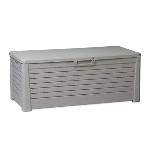 Toomax Florida Outdoor Deck Bin Storage Box Bench Waterproof 145 Gallon (Grey) - 35