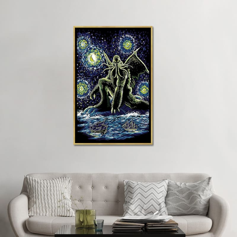 iCanvas "Night Of Cthulhu" by Denis Orio Ibanez Framed Canvas Print