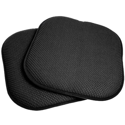 Sweet Home Collection Honeycomb Memory Foam No Slip Back Chair Pad Cushion Black 16" x 16"