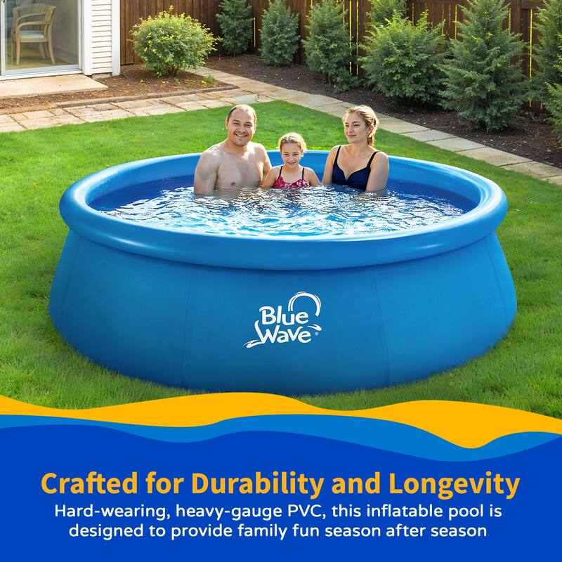 Blue Wave Speed Set 9-ft Round 30-in Deep Family Pool with Cover