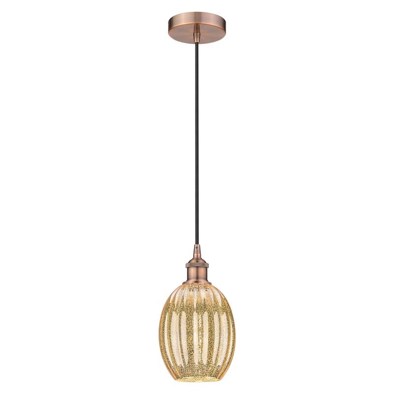 Innovations Lighting Endless Possibilities Edison - Preston - 1 Light 6" Bulb Shade Cord Hung Mini Pendant - Mercury/Antique Copper