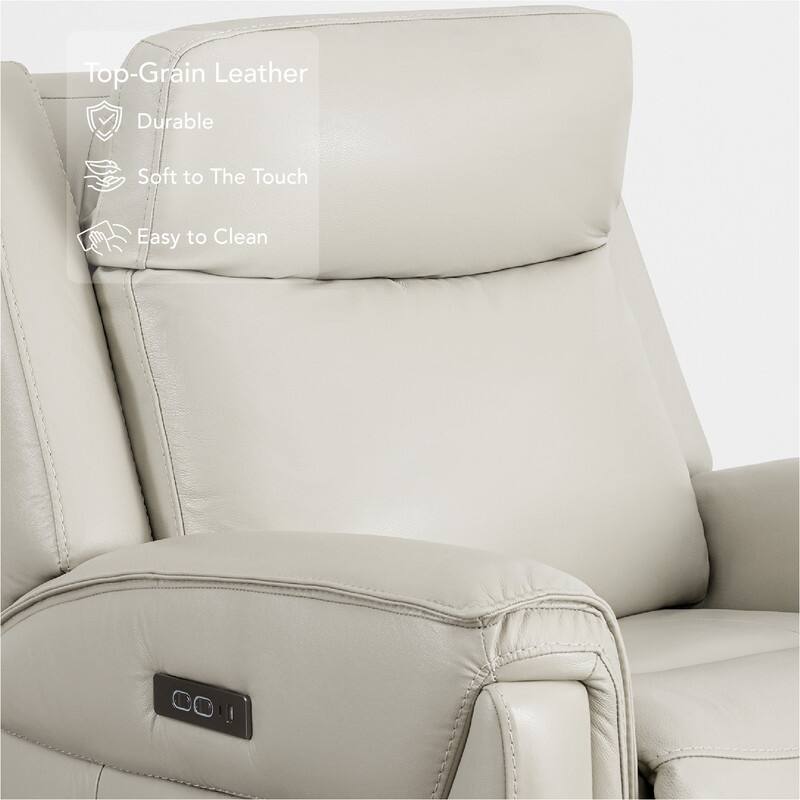 Spruce & Spring Dual Motors Genuine Leather Zero Gravity Recliner with Power Headrest